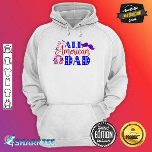 Mens All AMerican Dad 4th Of July Sunglasses Father Day Hoodie