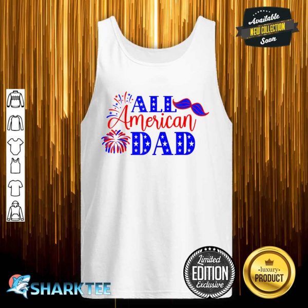 Mens All AMerican Dad 4th Of July Sunglasses Father Day Tank Top