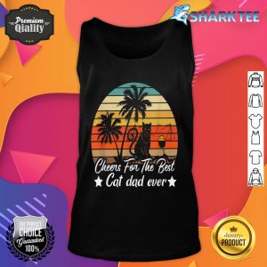 Mens Cheers For The Best Cat Dad Ever Cat Daddy Fathers Day Tank Top