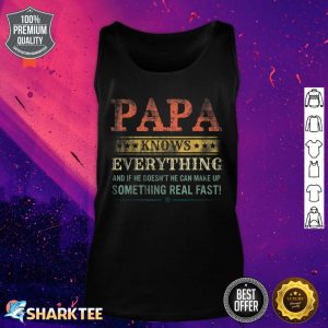 Mens Papa Know Everything Fathers Day Funny Papa Grandpa Tank Top