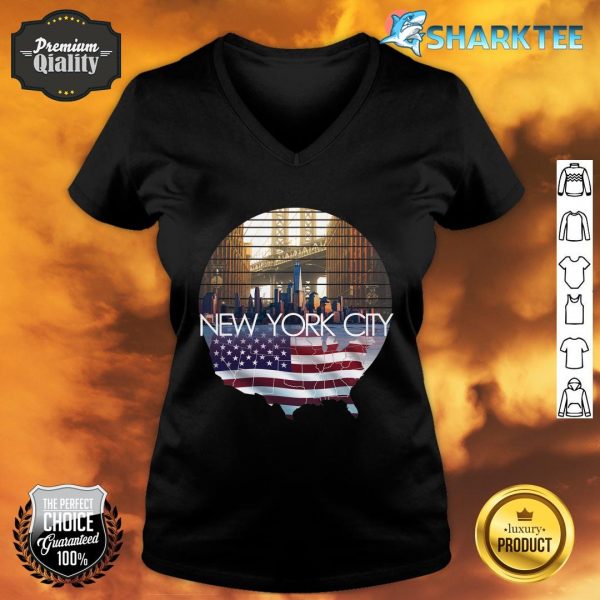 NYC New York City USA 4th July Independence Day V-neck