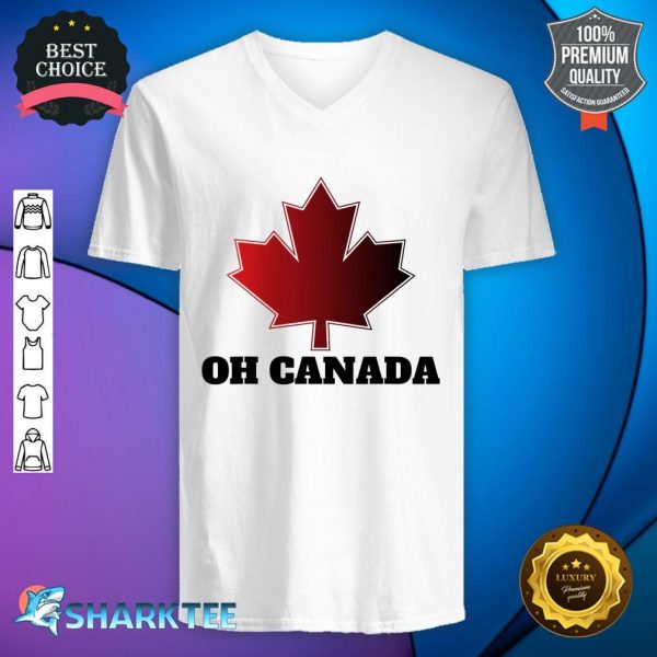 Oh Canada Canadian Pride Maple Leaf National Day V-neck