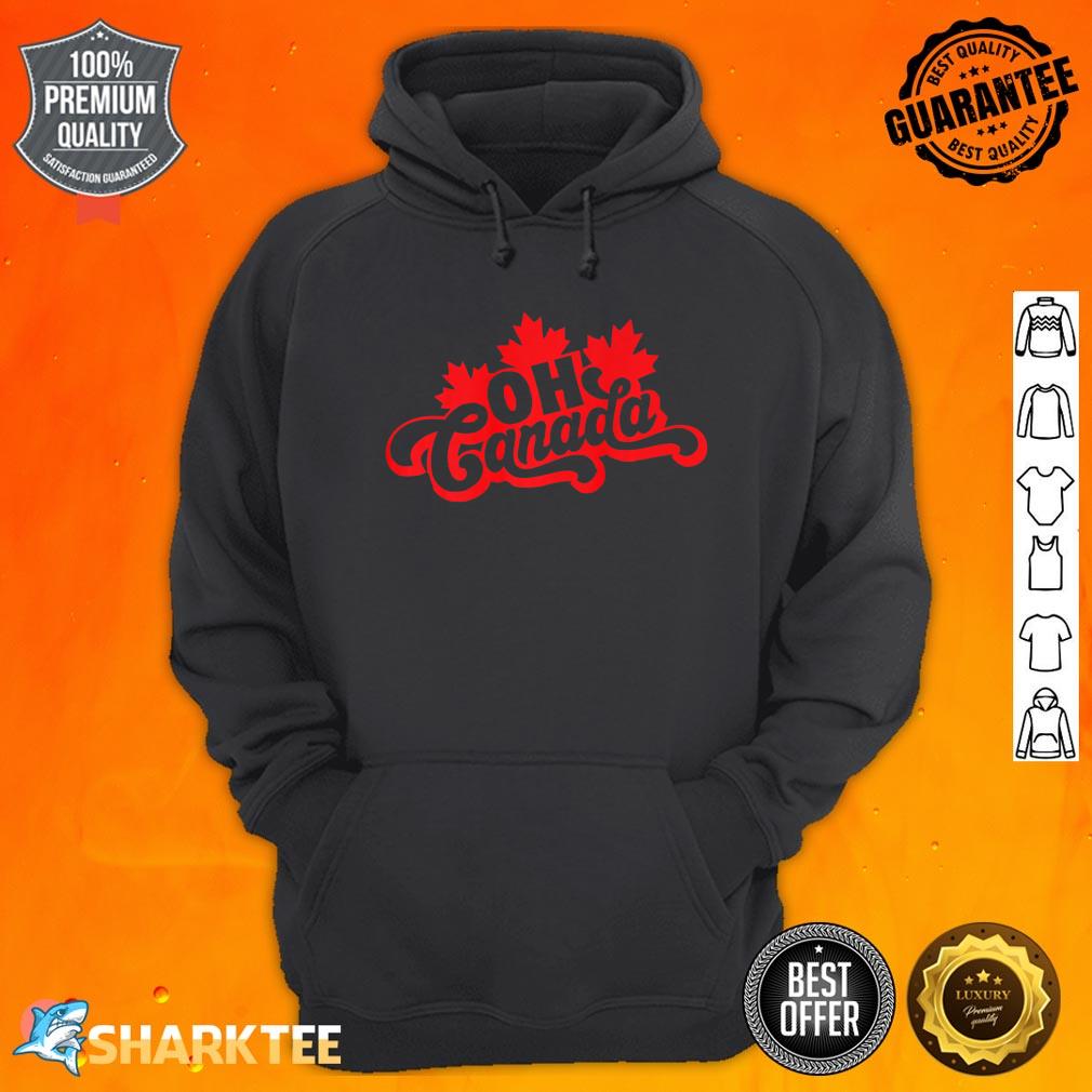 OH Canada Day Funny Maple Leaf Oh Canadian Flag color Premium Hoodie
