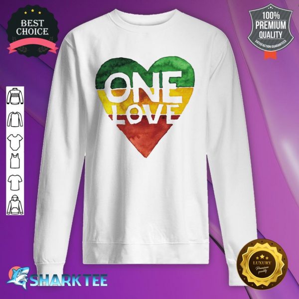 One Love Music Rasta Reggae Heart Peace Roots Sweatshirt