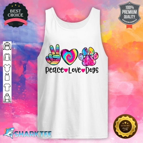Peace Love Dogs Tie Dye Dog Paw Dog Mom Mothers Day Tank Top