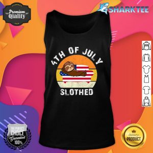 Retro 4th Of July Sloth Lover Happy Independence Day USA Tank top