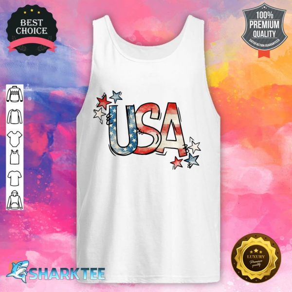 Retro USA American Flag Patriotic Independence 4th Of July Premium Tank top