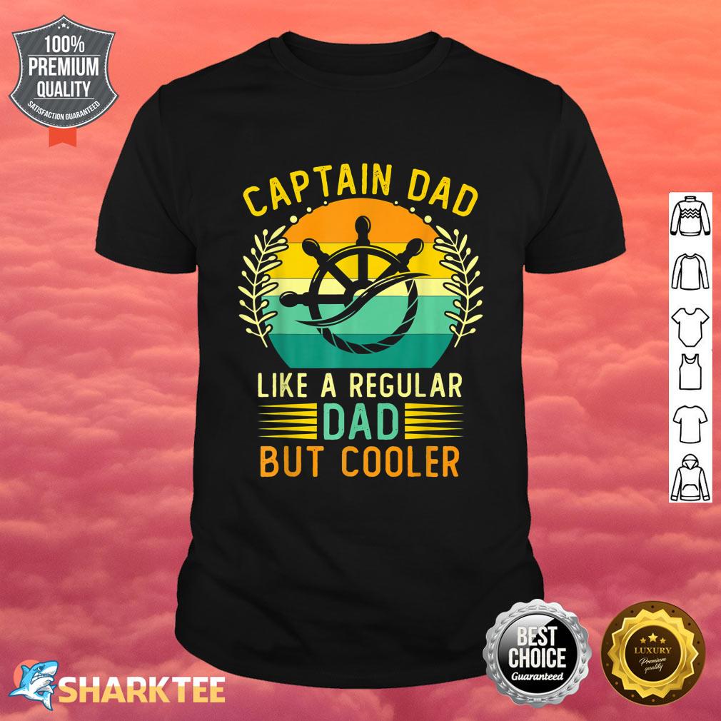 Retro Vintage Captain Dad Father's Day Boat Sailor Boating Shirt