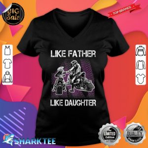 Snowmobile Like Father and Daughter Snowcross Snowmobiler V-neck