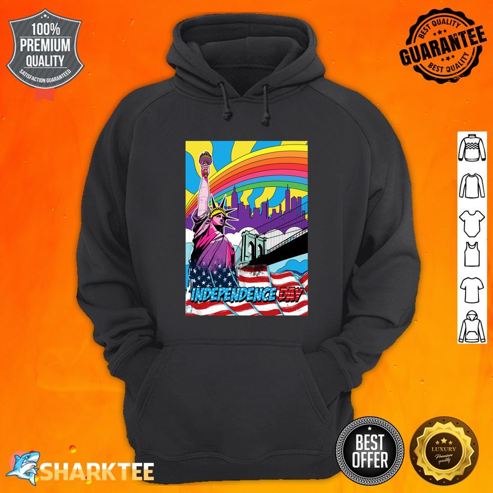 Statue of Liberty 4th of July Pop Art Retro Independence Day Hoodie 
