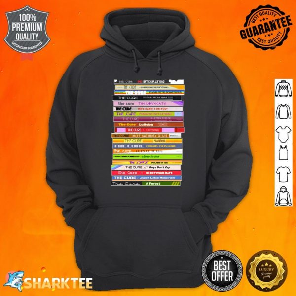 The Sounds of The Cure Retro 80s CD Stack Fan Art Hoodie