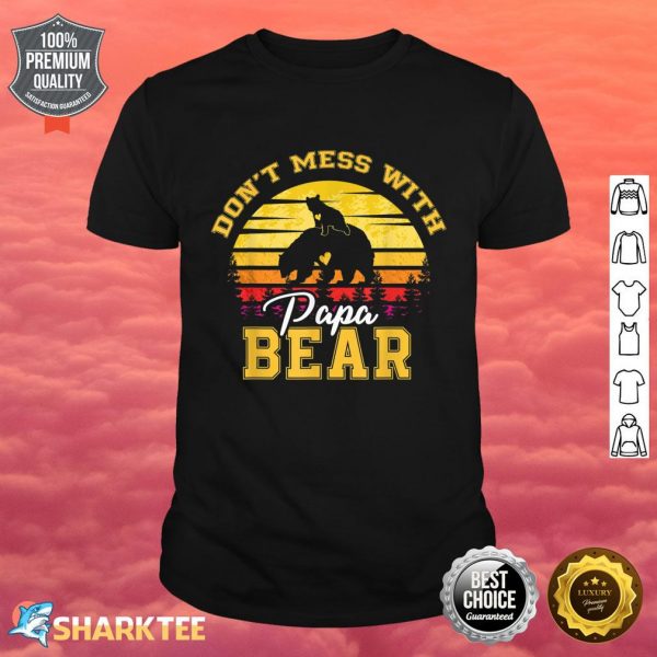 Vintage Don't Mess With Papa Bear Mothers Day Fathers Day Shirt