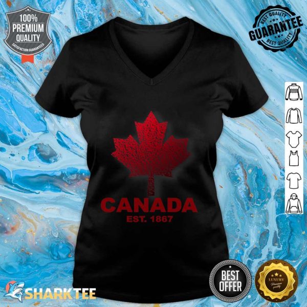 Womens Canada 150 Years Canadian Flag Est 1867 For Women V-neck