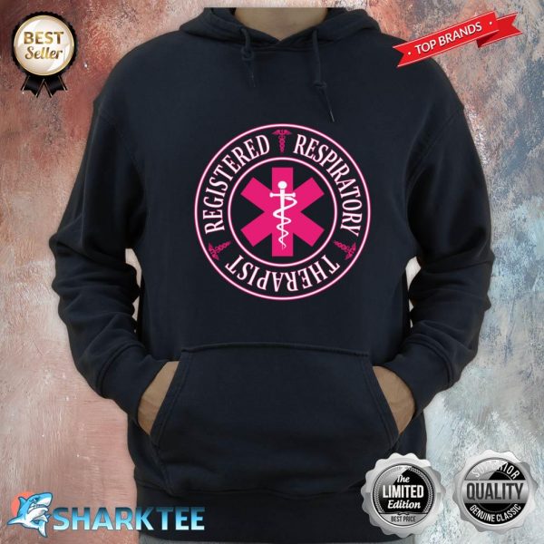 Pink Registered Respiratory Therapist Logo RRT Therapy Hoodie