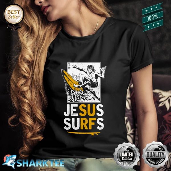 JESUS SURFS Funny Surfing Shirt