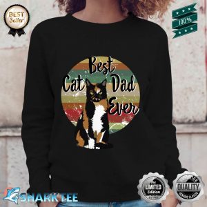 Best Cat Dad Ever Calico Fathers Day Gift Funny Retro Sweatshirt