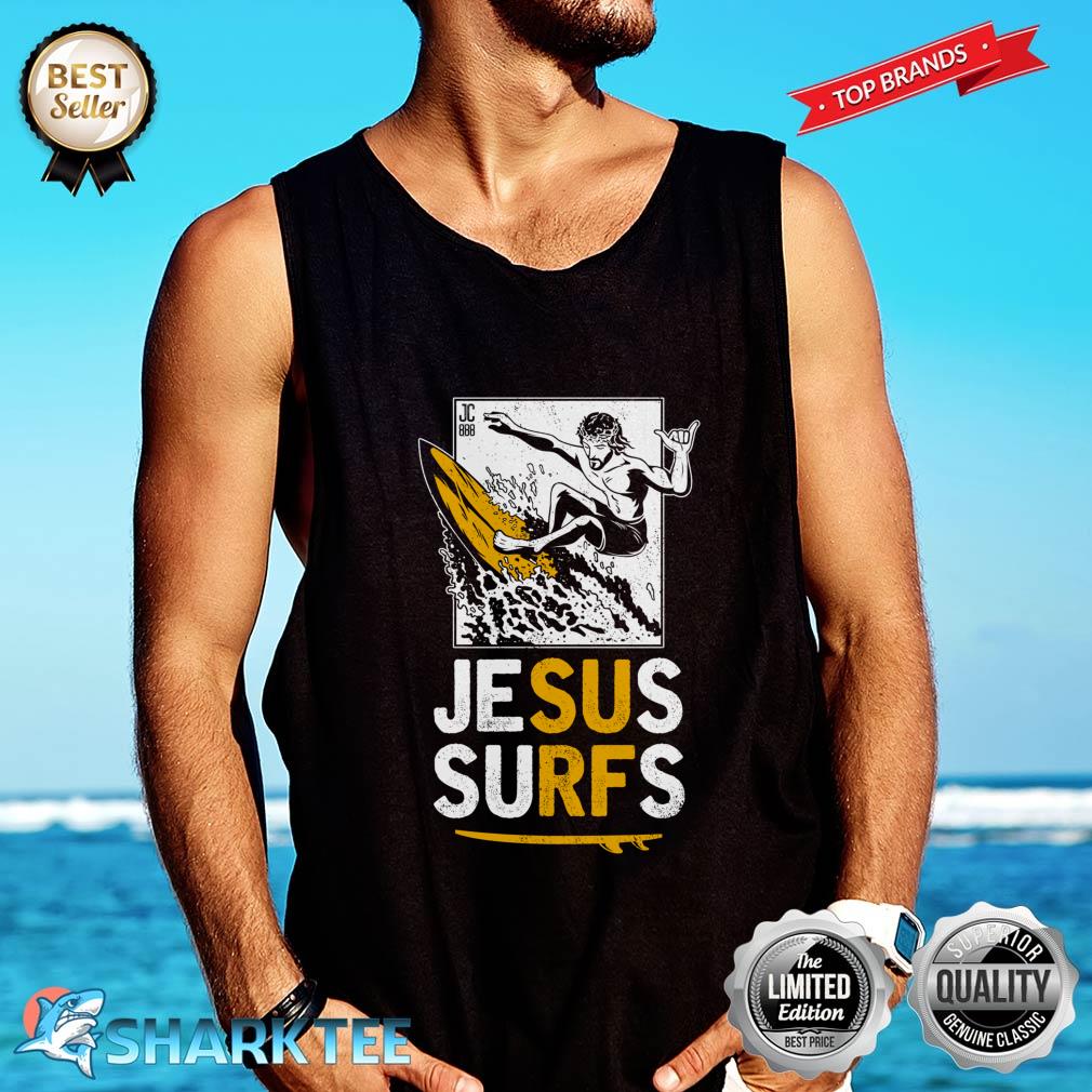 JESUS SURFS Funny Surfing Tank-top