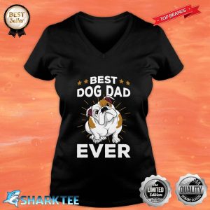 Best Dog Dad Ever Funny English Bulldog Mens Gifts V-neck