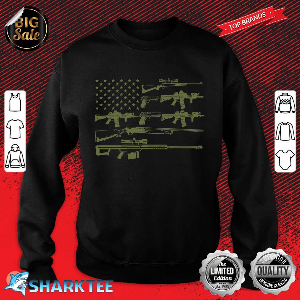 American Flag Gun July 4th Independence Day Sweatshirt