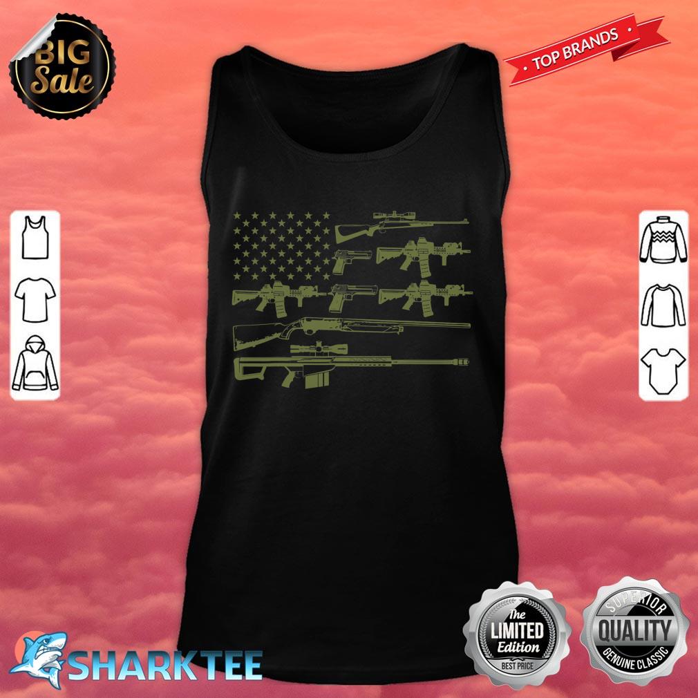 American Flag Gun July 4th Independence Day Tank top