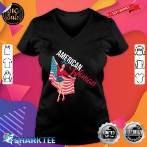 American Woman Independence Day 4th Of July V-neck