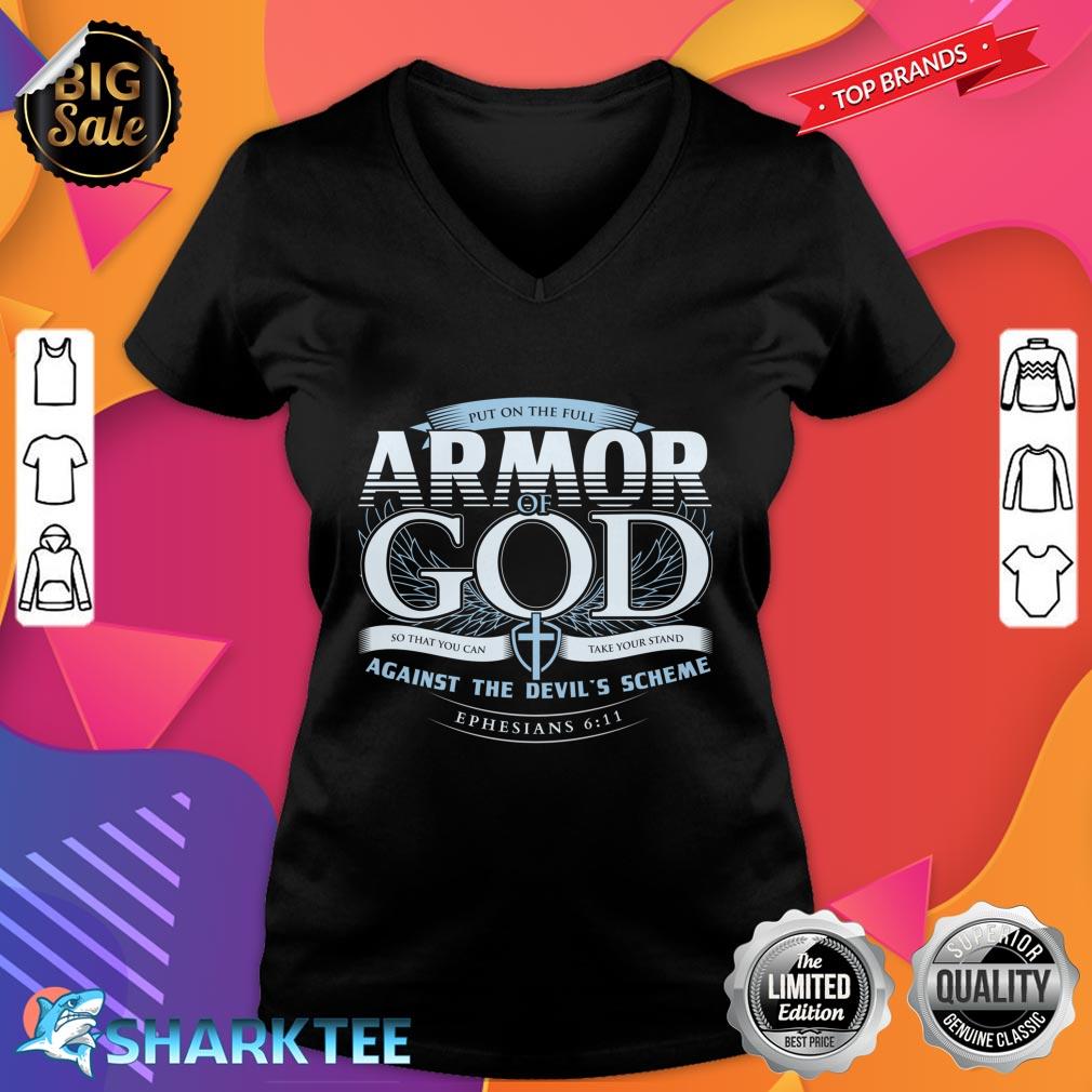 Armor of God Bible Verse Scripture Religious Christian V-neck 
