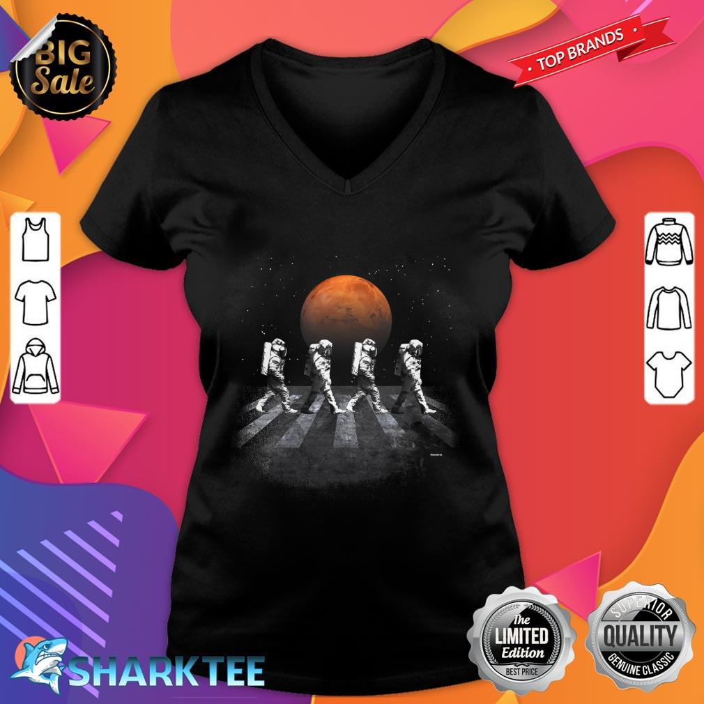 Astronauts in Walking in Space Occupy Mars V-neck 