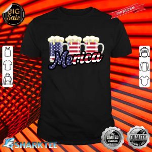 Beer USA Flag 4th Of July Fourth Independence Day Shirt