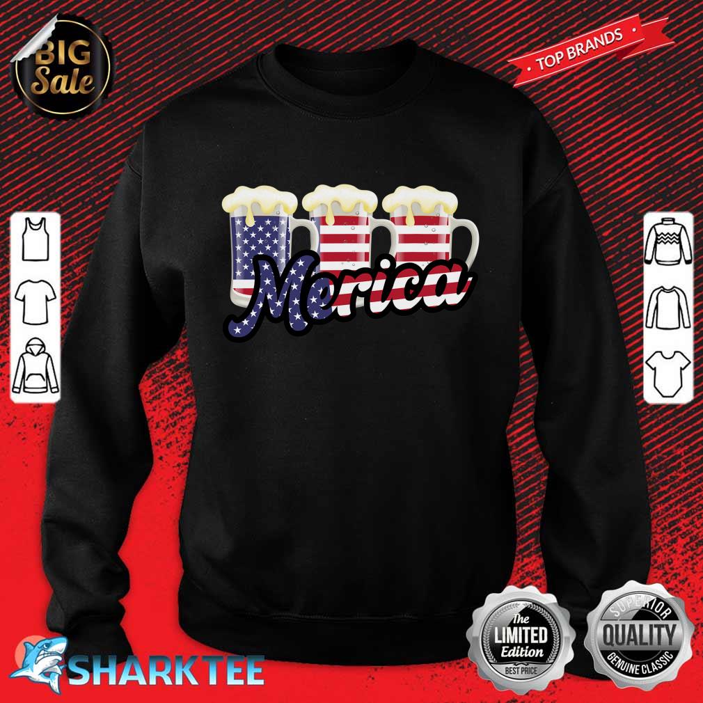 Beer USA Flag 4th Of July Fourth Independence Day Sweatshirt