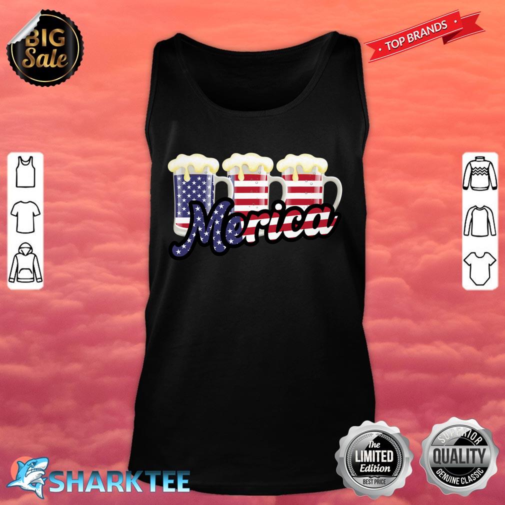 Beer USA Flag 4th Of July Fourth Independence Day Tank top