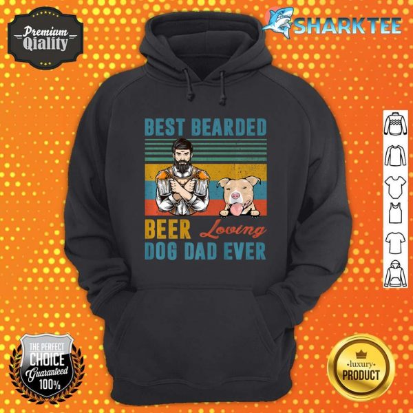 Best Bearded Beer Loving Dog Dad Ever Pit Bull Pet Lover Premium Hoodie