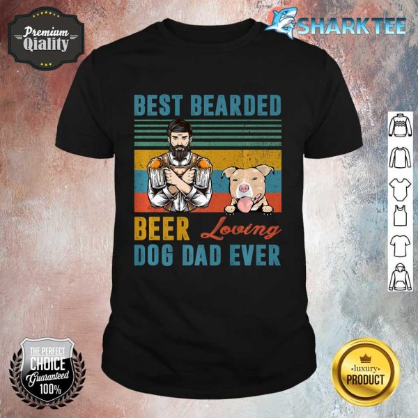 Best Bearded Beer Loving Dog Dad Ever Pit Bull Pet Lover Premium Shirt