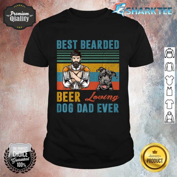 Best Bearded Beer Loving Dog Dad Ever Pit Bull Puppy Lover Premium Shirt