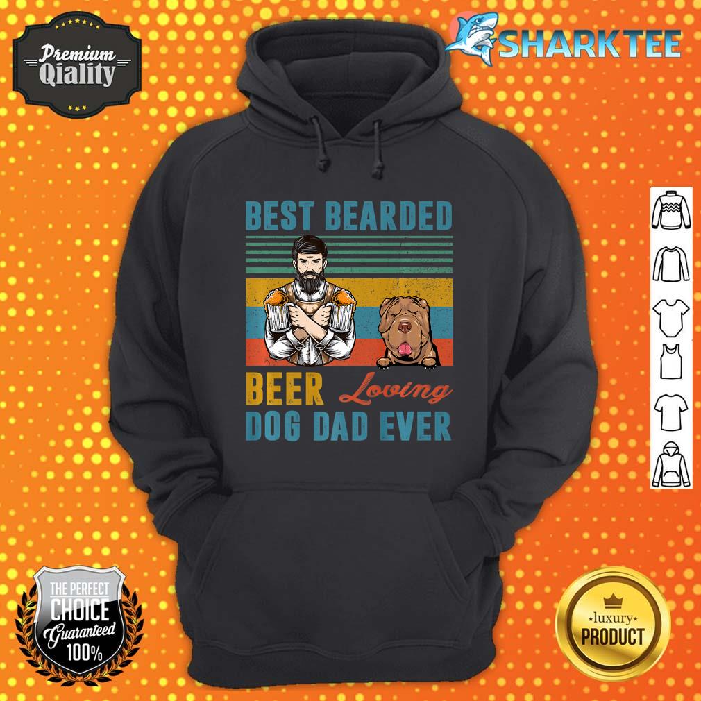 vBest Bearded Beer Loving Dog Dad Ever Shar Pei Puppy Lover Premium Hoodie 