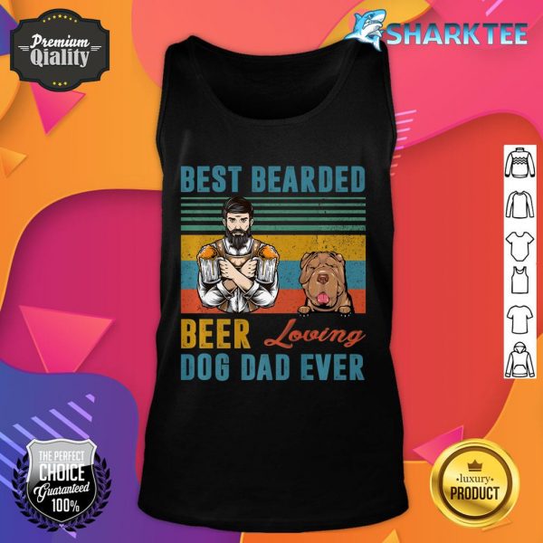 Best Bearded Beer Loving Dog Dad Ever Shar Pei Puppy Lover Premium Tank Top