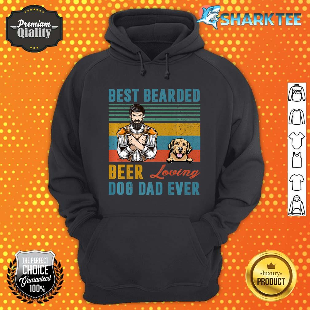 Best Bearded Beer Loving Dog Dad Golden Retriever Pet Lover Premium Hoodie 