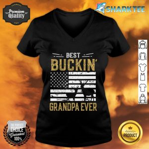 Best Buckin Grandpa Ever Funny Gift Deer Hunter Cool Hunting V-neck