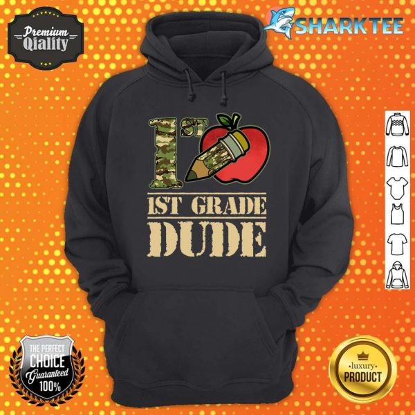 Camo Pencil 1st Grade Dude Student First Day Of School Hoodie