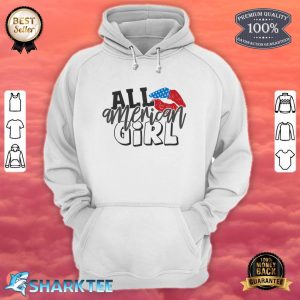 Cute American Girl 4th of July USA Independence Day Gift Premium Hoodie