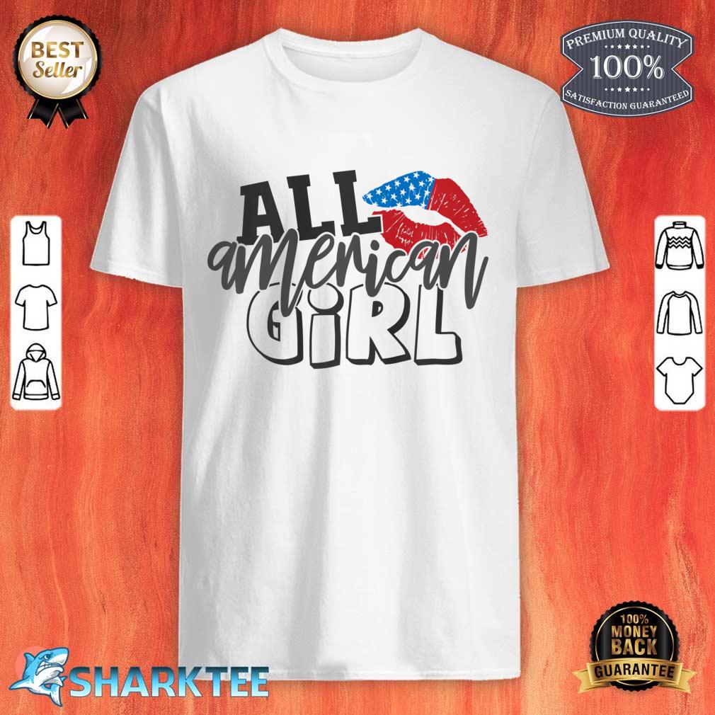 Cute American Girl 4th of July USA Independence Day Gift Premium Shirt