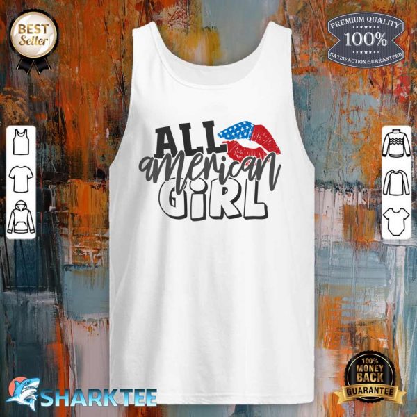 Cute American Girl 4th of July USA Independence Day Gift Premium Tank top