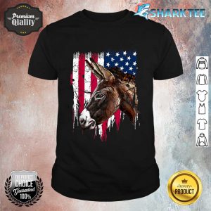 Donkey Farmer American Flag Usa Donkey Shirt