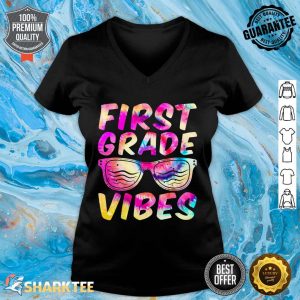 First Grade Vibes First Day of 1st Grade Kids Back to School V-neck