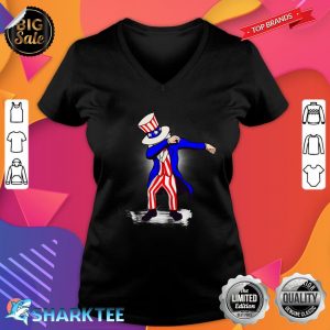 Funny Dabbing Uncle Sam Independence Day 4th of July V-neck
