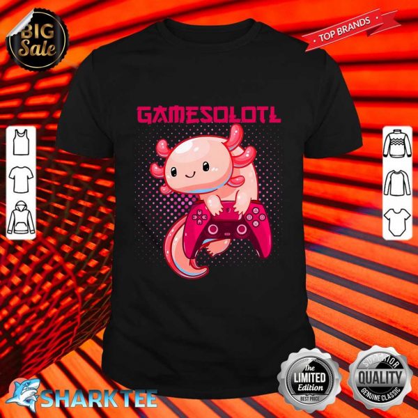 Gamer Axolotl Lover Cute Axolotl Gaming Video Gamer Gifts Shirt