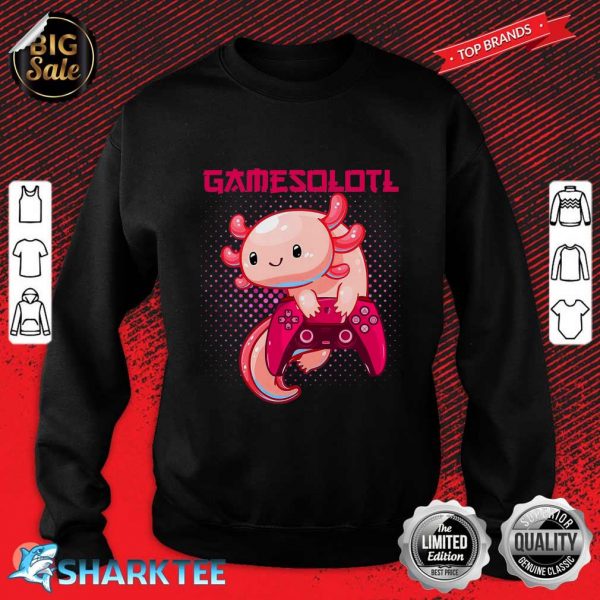 Gamer Axolotl Lover Cute Axolotl Gaming Video Gamer Gifts Sweatshirt