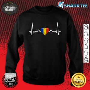 Heartbeat Romania Heart Vintage Romanian Flag Sweatshirt