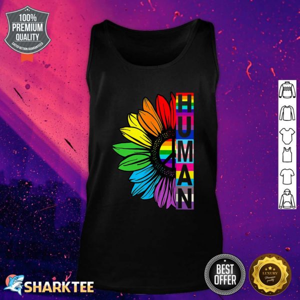 Human Sunflower Rainbow LGBT Flag Gay Pride Proud LGBTQ Tank Top