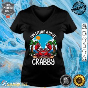 I'm Feeling Little Crabby Funny Cartoon Crab Kids Lobster V-neck