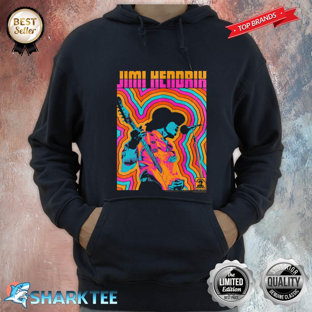 Jimi Hendrix Colorful Retro Vibe Lines Hoodie 